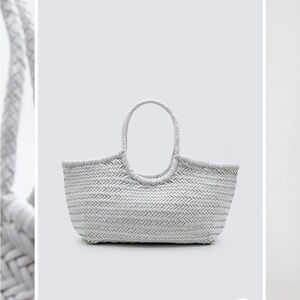 Elegant White Woven Tote Bag